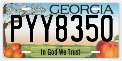 GA license plate PYY8350