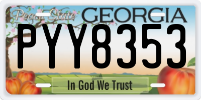 GA license plate PYY8353