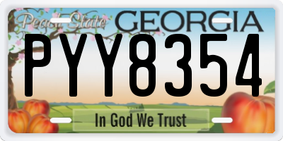 GA license plate PYY8354