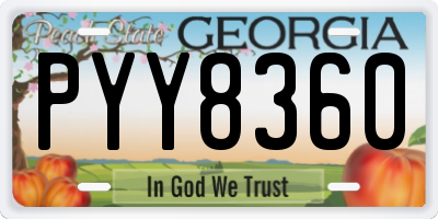 GA license plate PYY8360