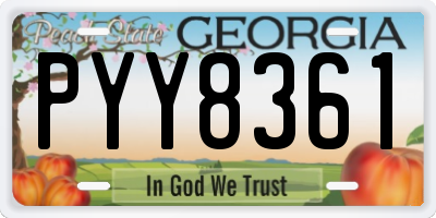 GA license plate PYY8361