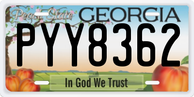 GA license plate PYY8362