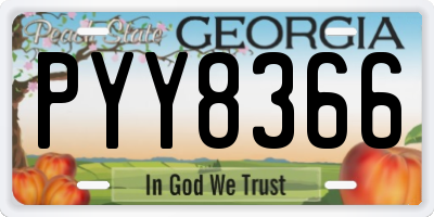 GA license plate PYY8366