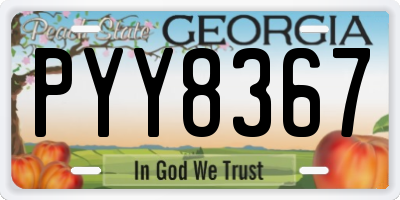 GA license plate PYY8367