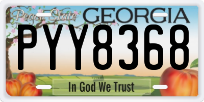 GA license plate PYY8368