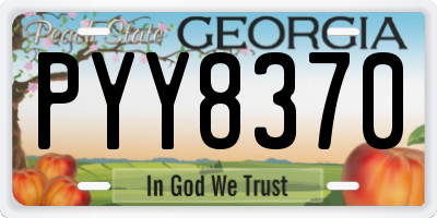 GA license plate PYY8370