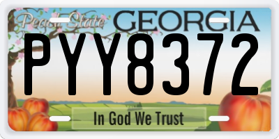 GA license plate PYY8372