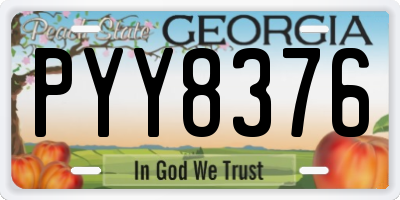 GA license plate PYY8376