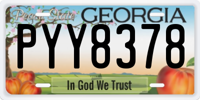 GA license plate PYY8378