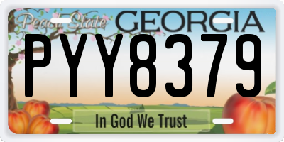 GA license plate PYY8379