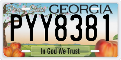 GA license plate PYY8381