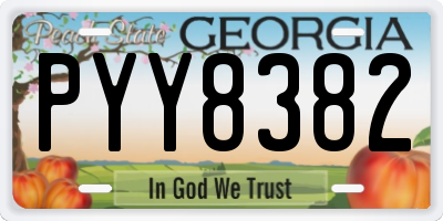 GA license plate PYY8382