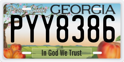 GA license plate PYY8386