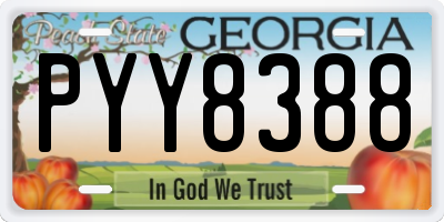 GA license plate PYY8388