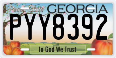 GA license plate PYY8392