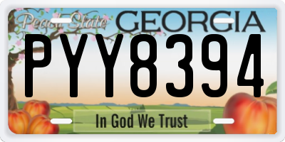GA license plate PYY8394