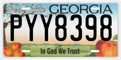 GA license plate PYY8398