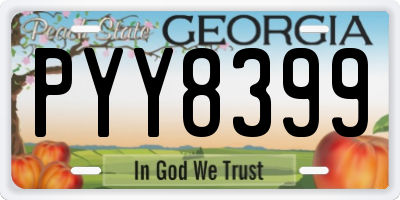 GA license plate PYY8399