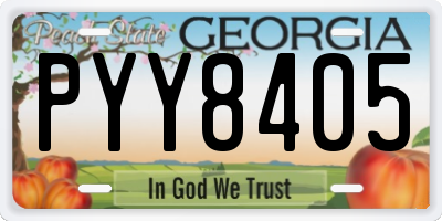 GA license plate PYY8405