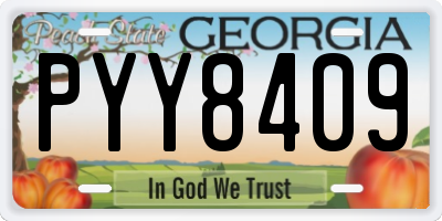 GA license plate PYY8409