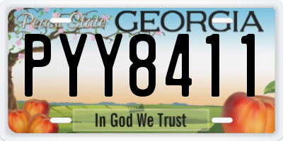 GA license plate PYY8411