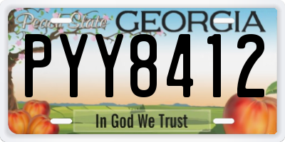 GA license plate PYY8412