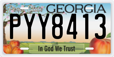 GA license plate PYY8413