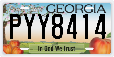GA license plate PYY8414