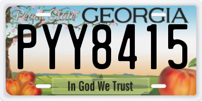 GA license plate PYY8415