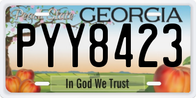 GA license plate PYY8423