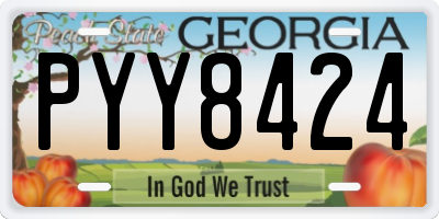 GA license plate PYY8424