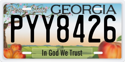GA license plate PYY8426