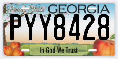 GA license plate PYY8428