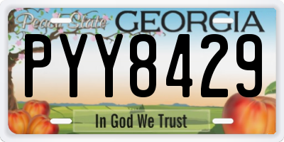 GA license plate PYY8429