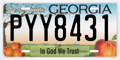 GA license plate PYY8431