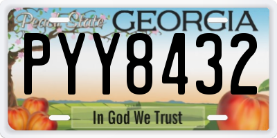 GA license plate PYY8432