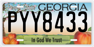 GA license plate PYY8433