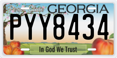 GA license plate PYY8434
