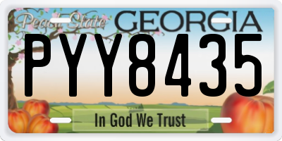 GA license plate PYY8435