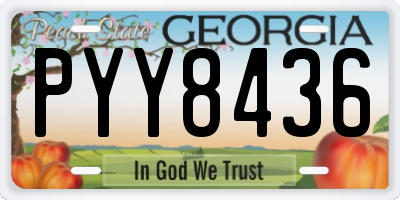 GA license plate PYY8436
