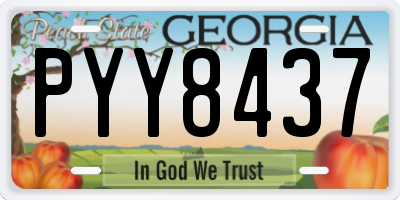 GA license plate PYY8437