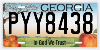 GA license plate PYY8438