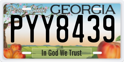 GA license plate PYY8439