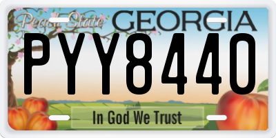 GA license plate PYY8440