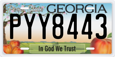 GA license plate PYY8443