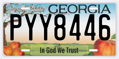 GA license plate PYY8446