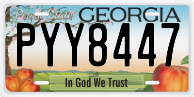 GA license plate PYY8447