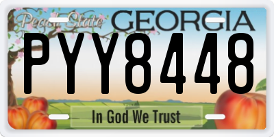 GA license plate PYY8448