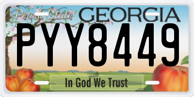 GA license plate PYY8449