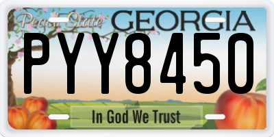 GA license plate PYY8450